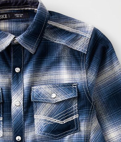 BKE Boys - Brushed Plaid Shirt misc detail 1 view