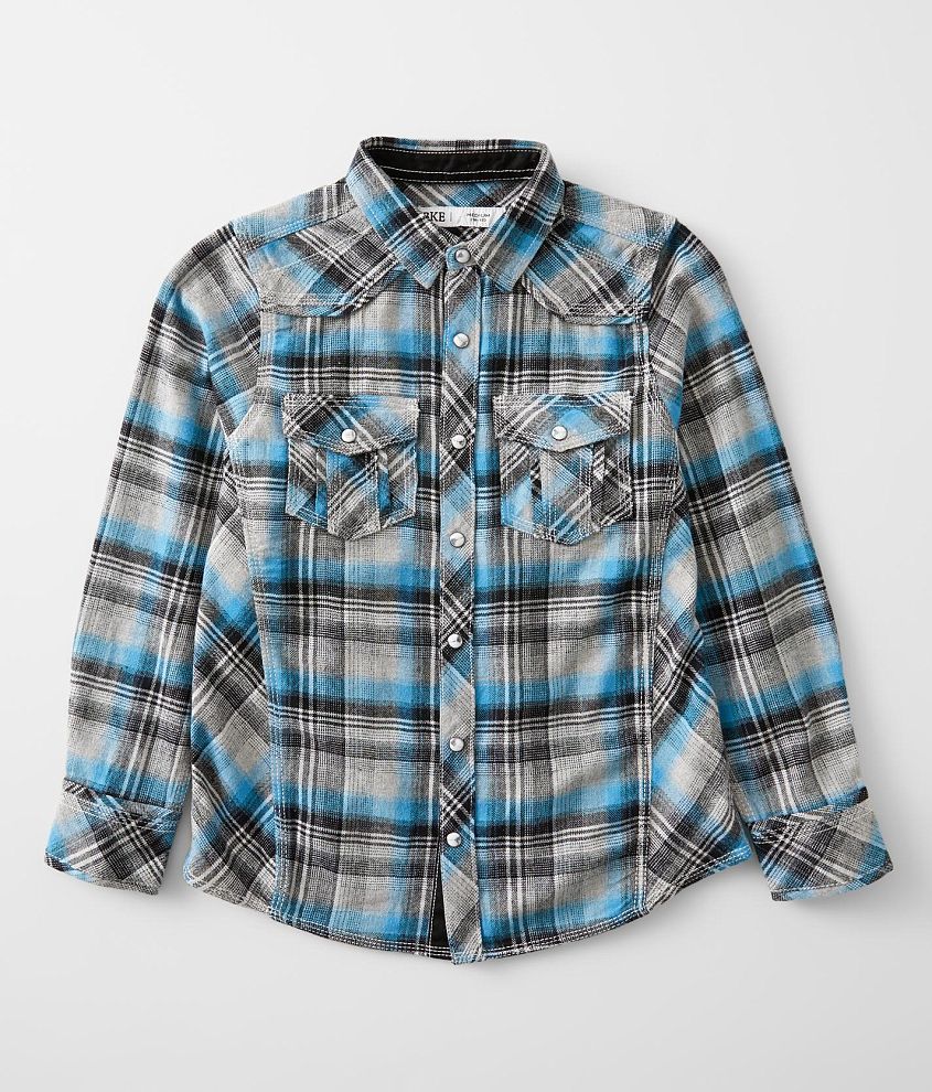 BKE Boys - Brushed Plaid Shirt front view