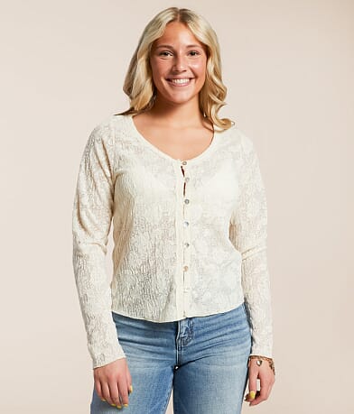 Willow & Root Floral Lace Top front view
