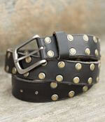 Bill Adler Design Leather Embossed Bedazzled Weathered Look Belt and Bold Buckle Bill Adler Bill Belts for Women | Mercari main image 2