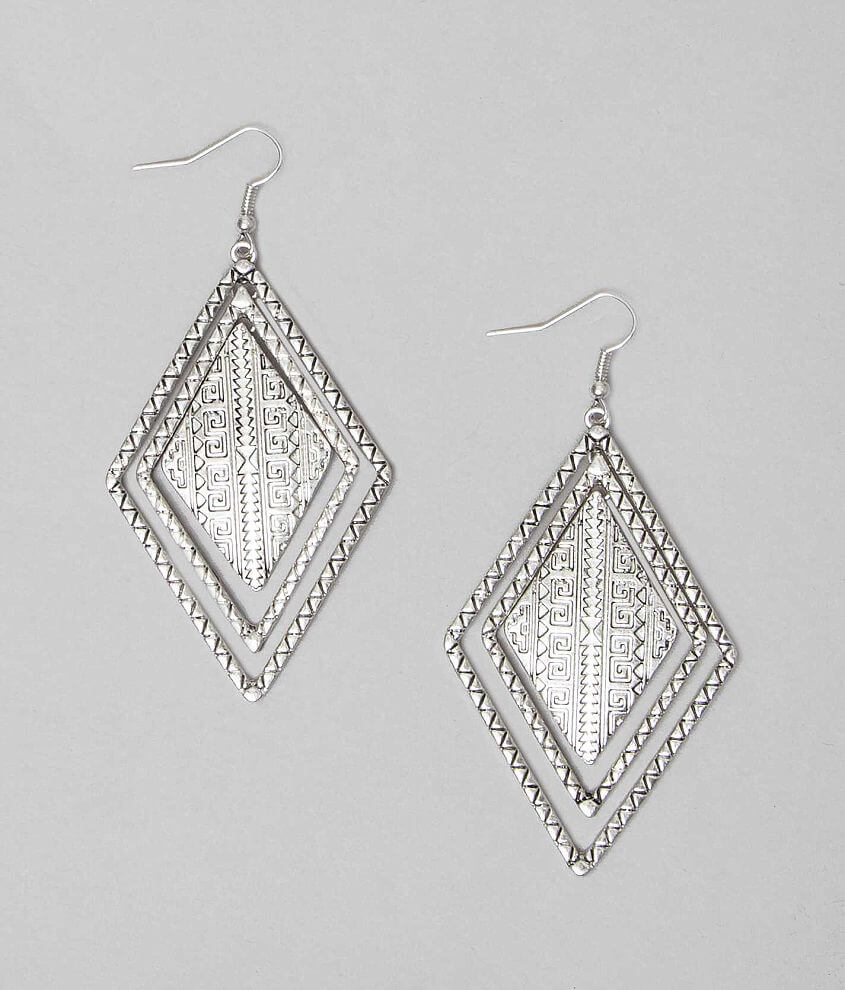 Daytrip Textured Triangle Earring front view