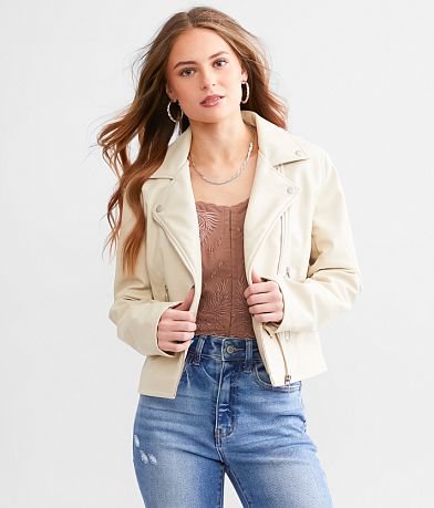 Steve Madden Vinka Faux Leather Jacket front view