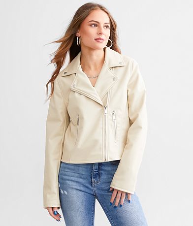Steve Madden Vinka Faux Leather Jacket full left side view