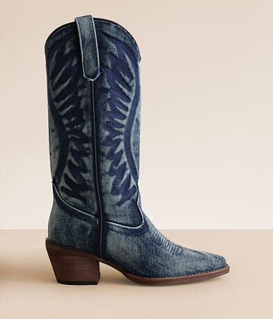 Steve Madden Albany Denim Western Boot front view
