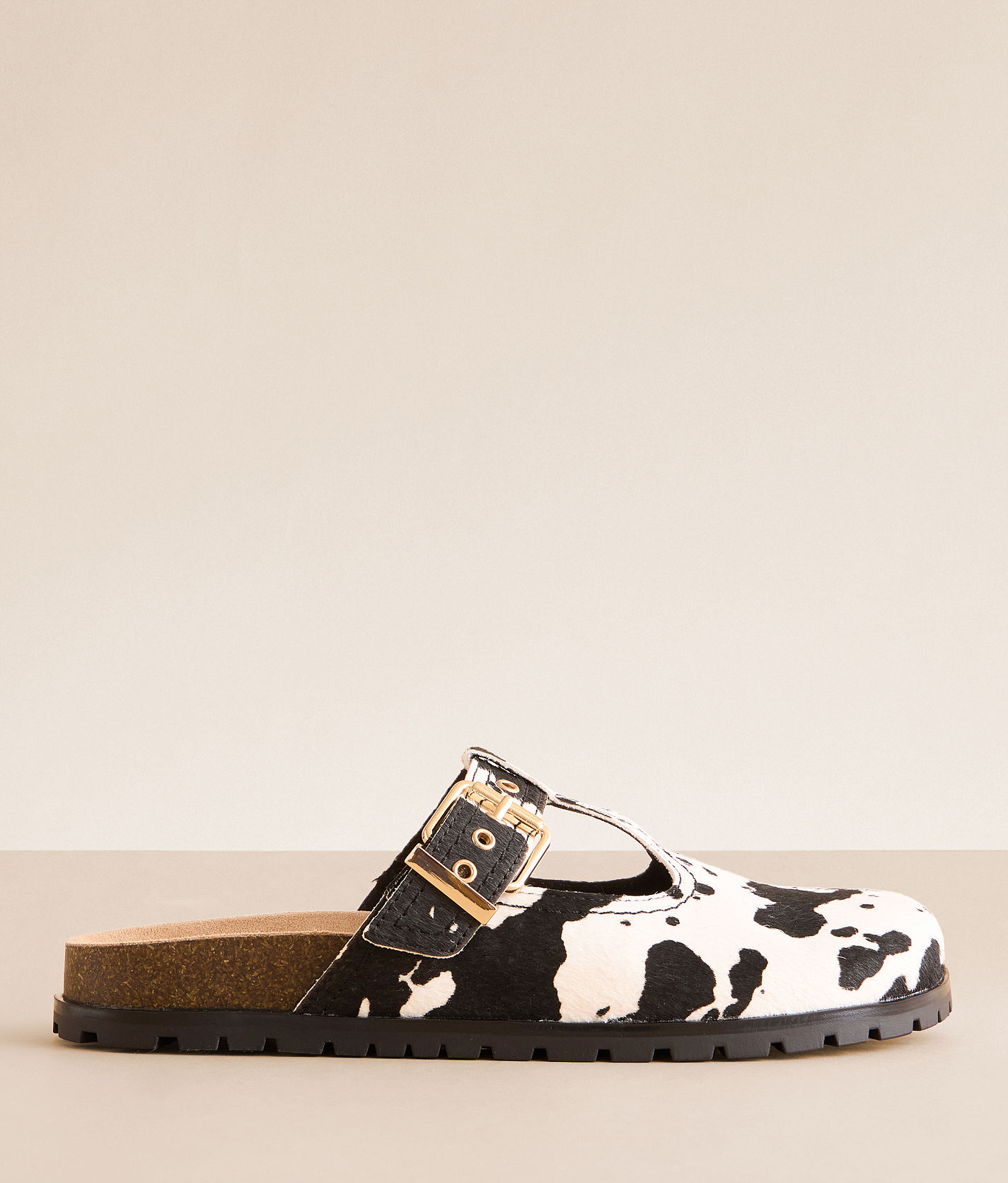 Steve Madden Atticus Cow Print Leather Cut-Out Clog