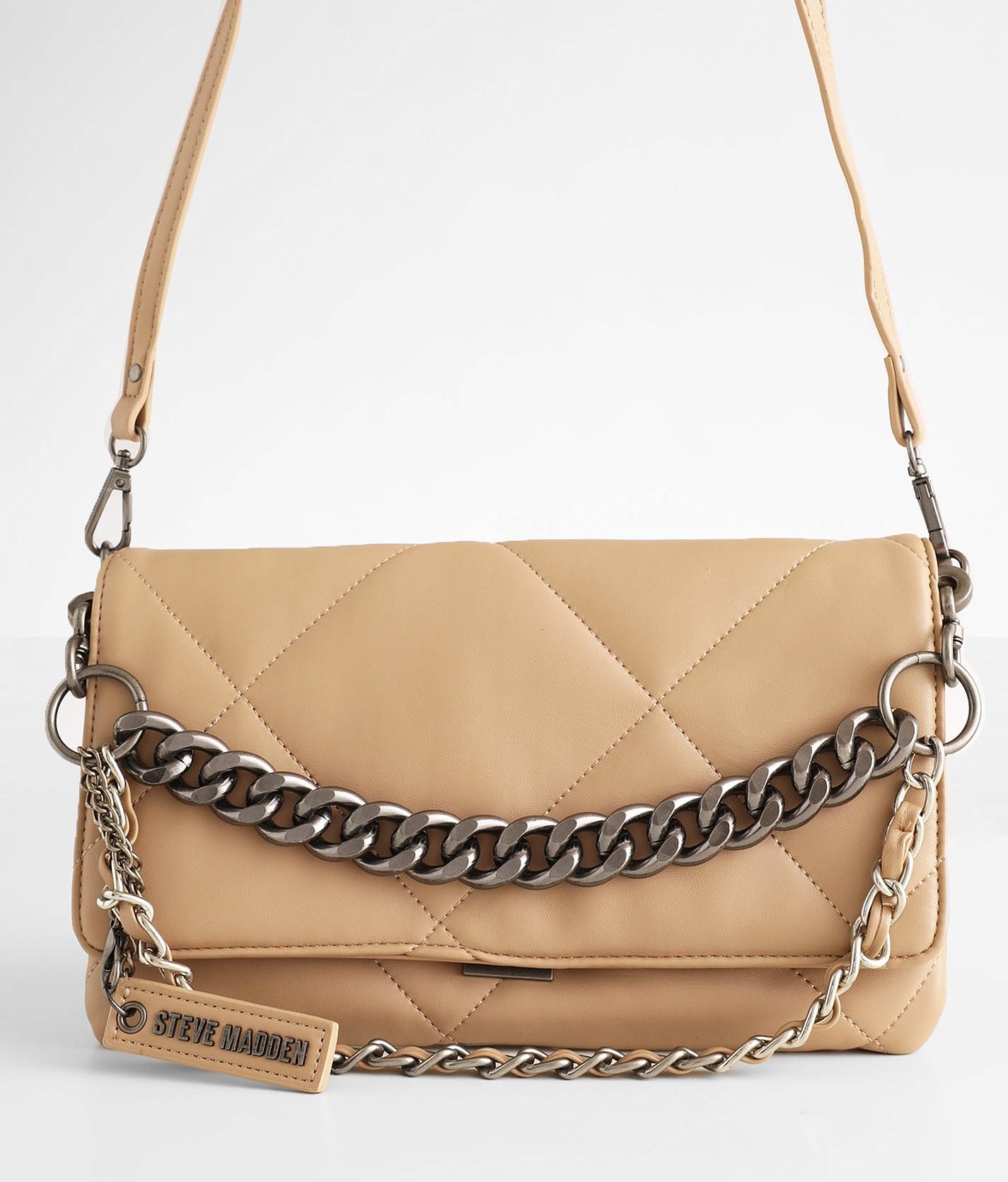 STEVE MADDEN Purse BMUFFY Quilted Crossbody Clutch Bag - Beige