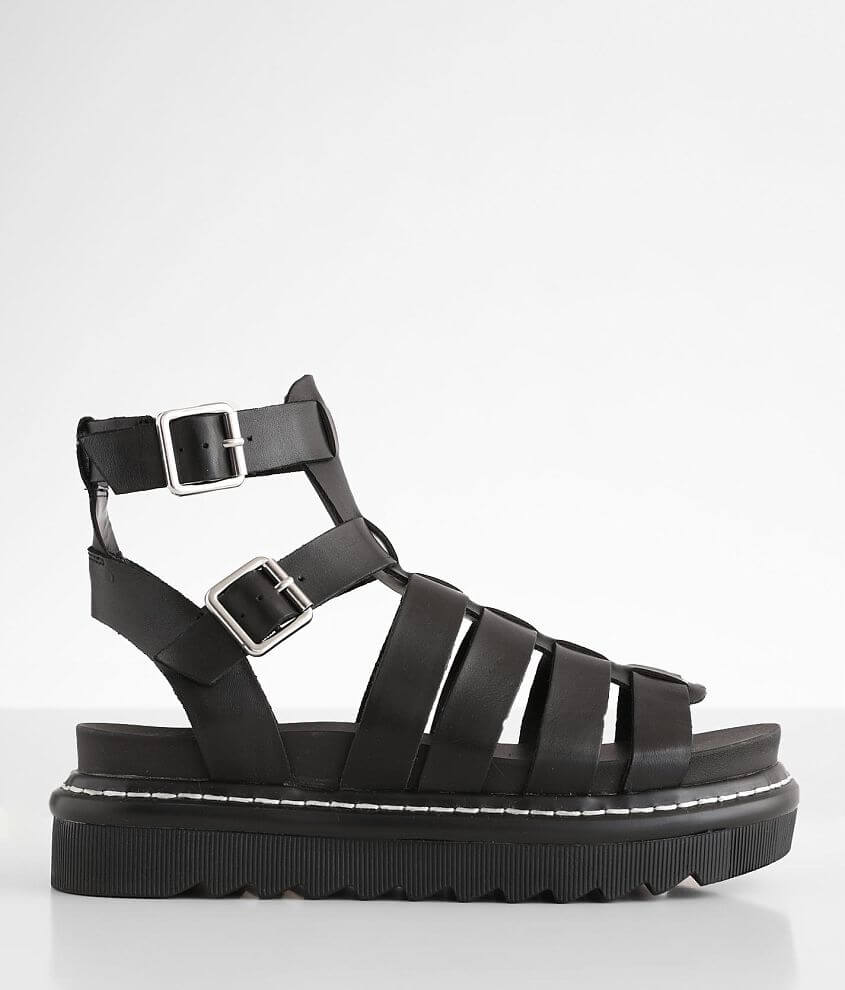 Steve Madden Benefit High Ankle Leather Sandal - Women's Shoes in Black ...
