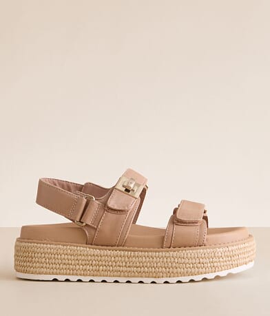 Steve Madden Bigmona Leather Flatform Sandal front view