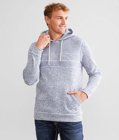 BKE Ribbed Henley Hoodie - Men's Sweatshirts in White