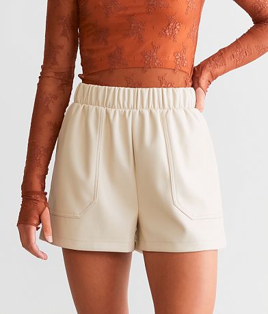 Steve Madden Faux Leather Short front view