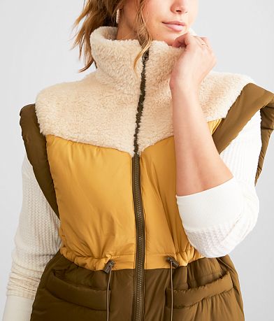 Steve Madden Hana Pieced Sherpa Convertible Coat MISC_DETAIL_1