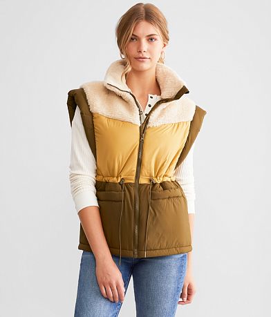Steve Madden Hana Pieced Sherpa Convertible Coat FULL_RIGHT_SIDE