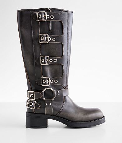 Steve Madden Brocks Moto Leather Lug Boot front view