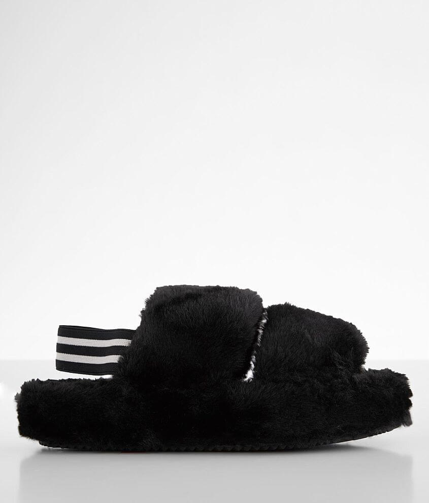 Steve Madden Fluff Slipper Women s Shoes in Black Buckle