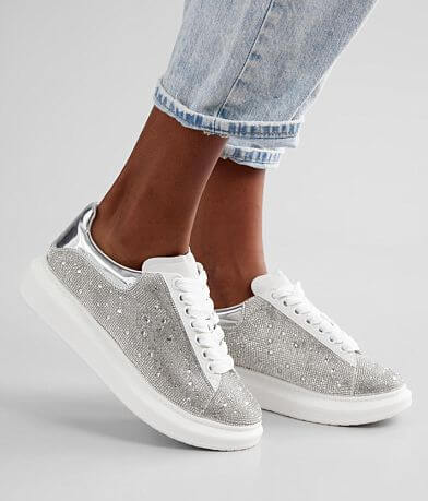 Steve Madden Glimmer Rhinestone Leather Sneaker misc detail 4 view