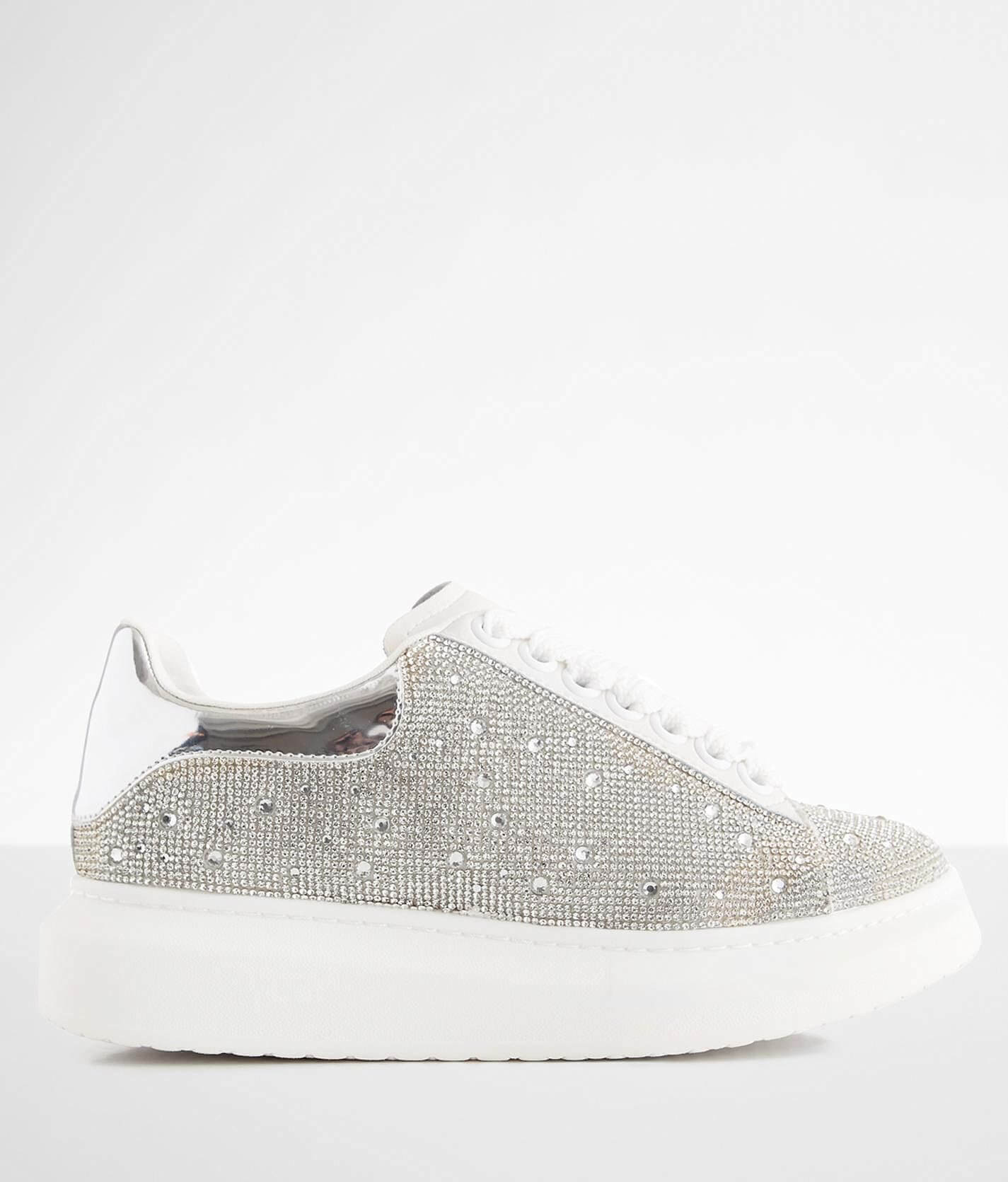 Steve Madden Glimmer Rhinestone Leather Sneaker - Women's