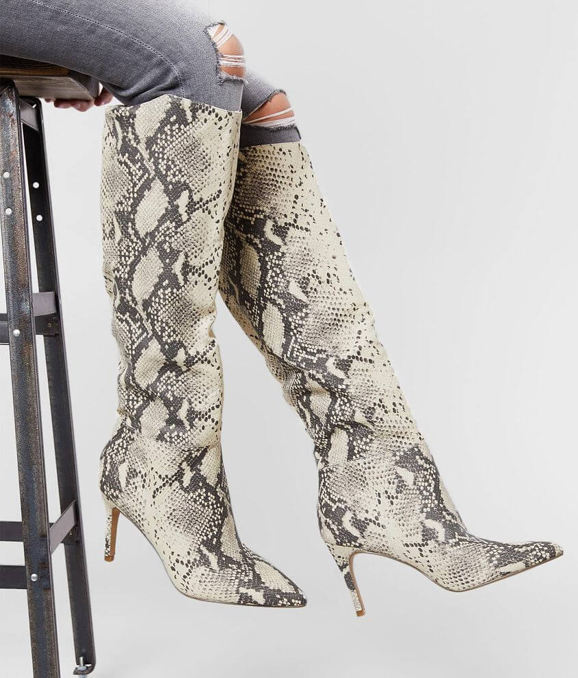 Steve Madden Kimari Snake Print Heeled Boot - Women's Shoes in Natural