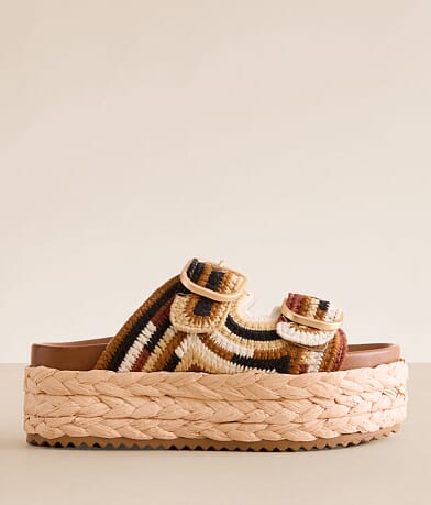Steve Madden Klare Crochet Flatform Sandal front view