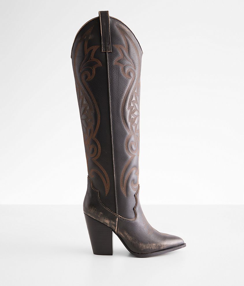 Womens distressed tall on sale boots