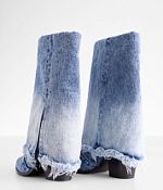 Steve Madden Livvy foldover heeled ankle boots in frayed denim