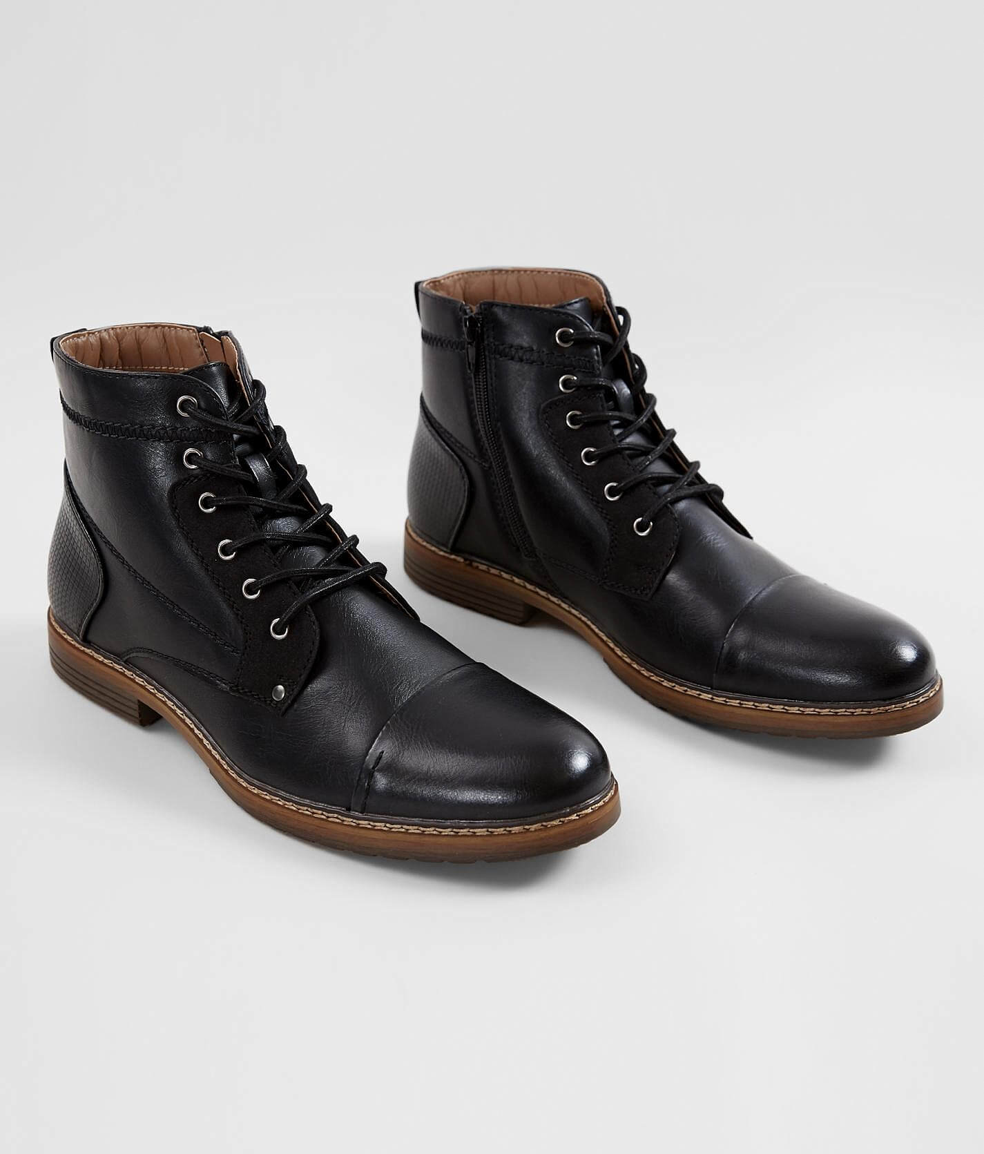 steve madden leather lace up boots