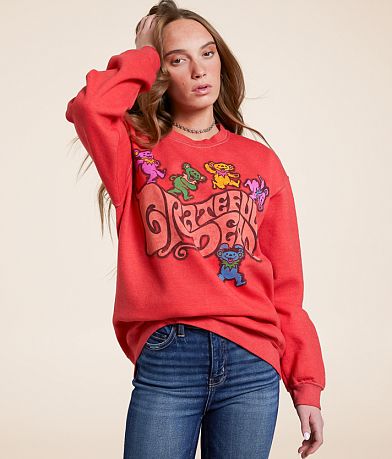 Liquid Blue Grateful Dead Oversized Band Pullover front view