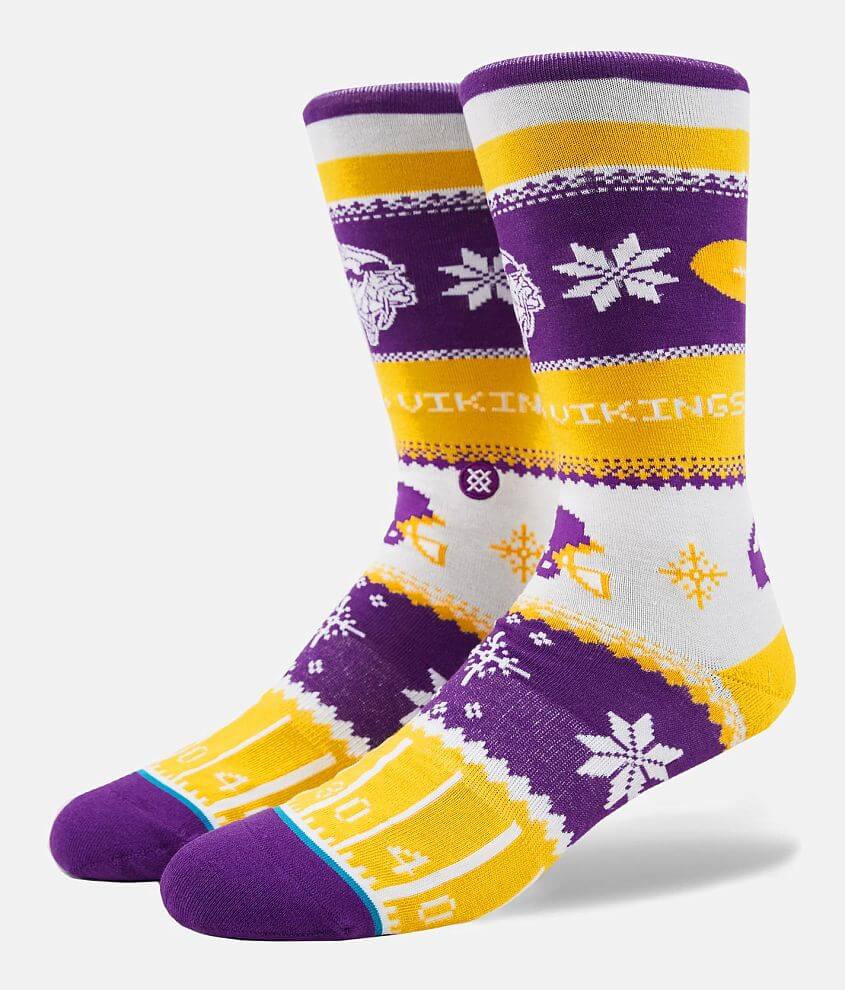 Stance Minnesota Vikings Holiday Sweater Socks front view