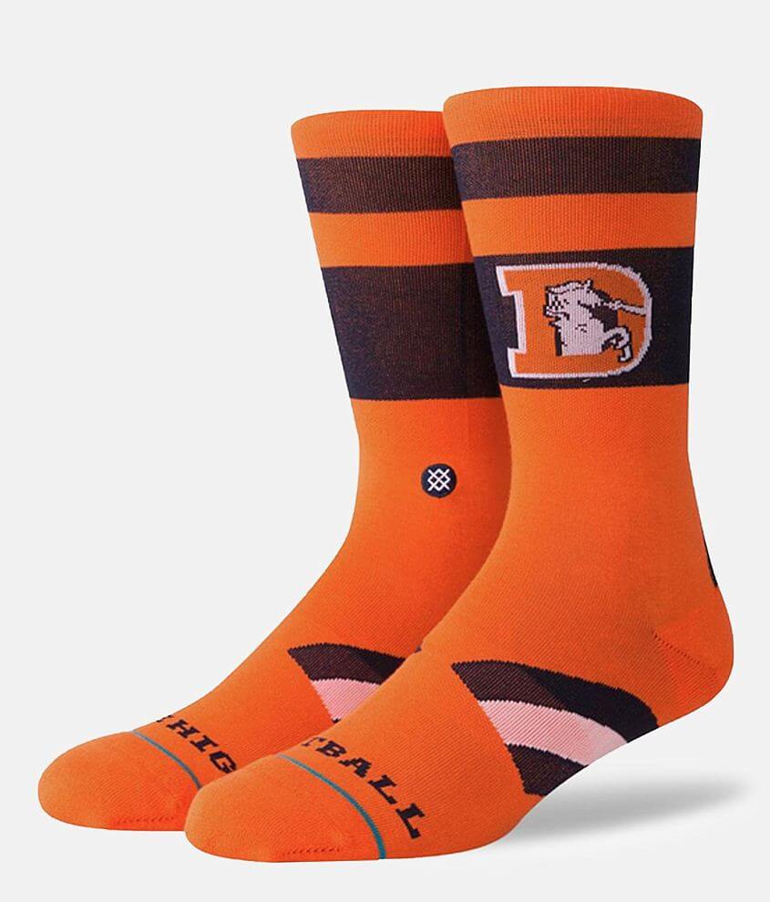 Denver Broncos Team Stripe Crew Socks, Mens Size: S/M