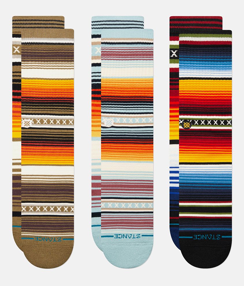 Stance Curren Striped Red, Orange & Blue Crew Socks