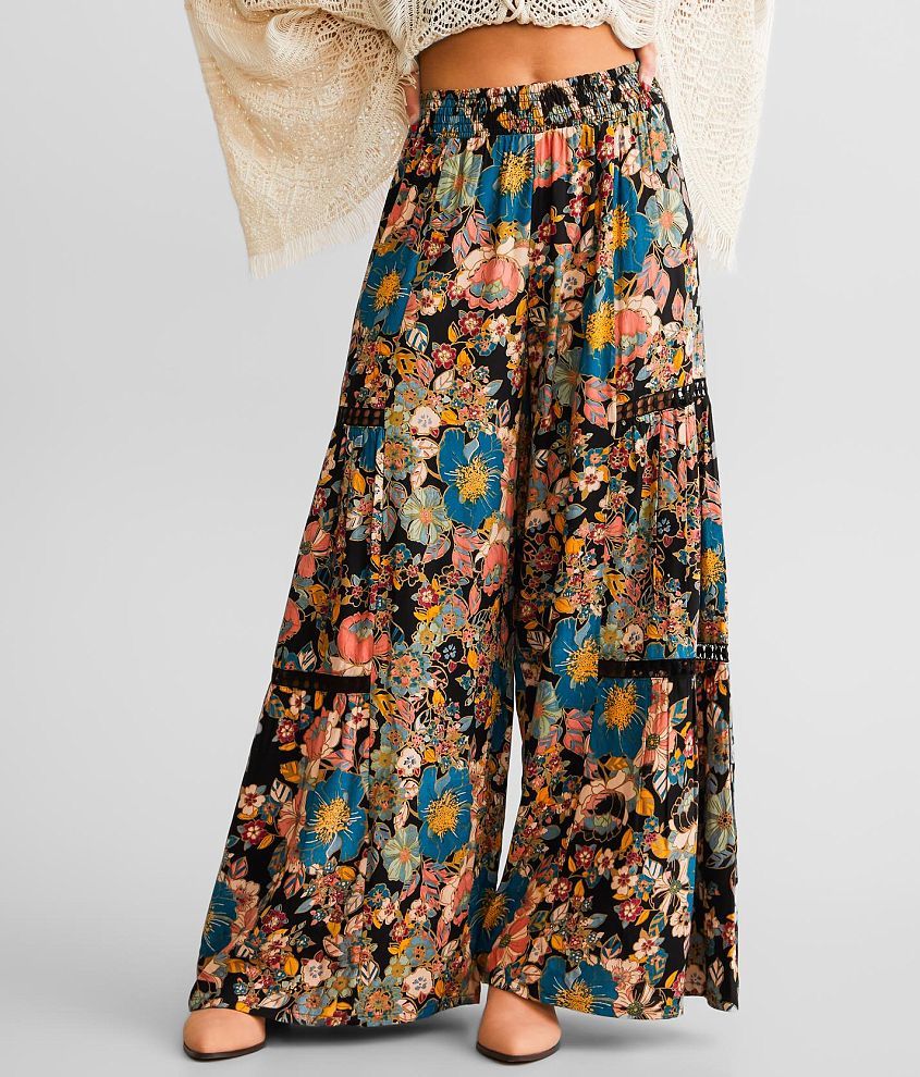 Free People Menorca Cropped - Floral Pants - Wide-Leg Pants - Lulus