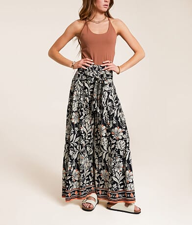 Angie Floral Wide Leg Beach Pant front view