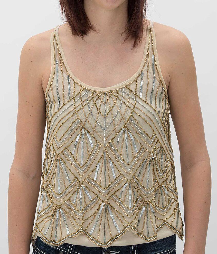 Angie Embellished Tank Top front view