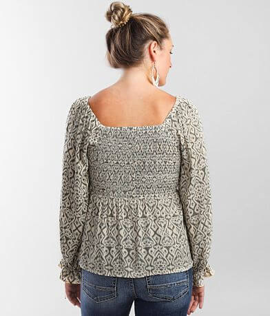Angie Mixed Print Twisted Top BACK