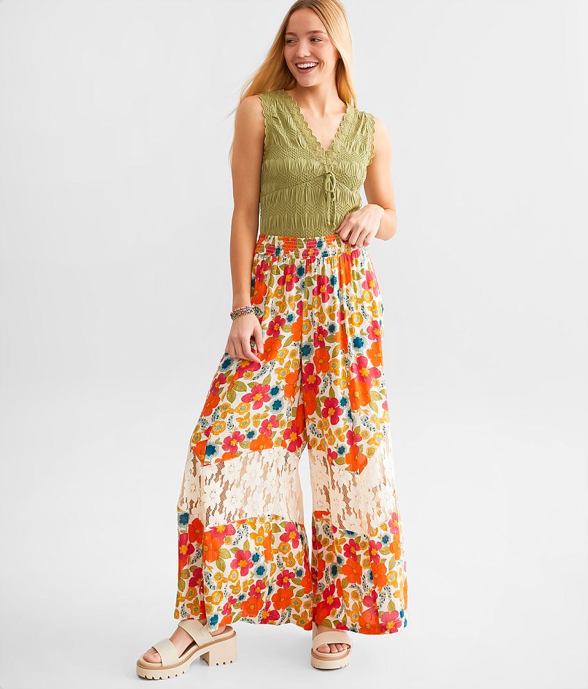 Angie Floral Print Beach Pant front view