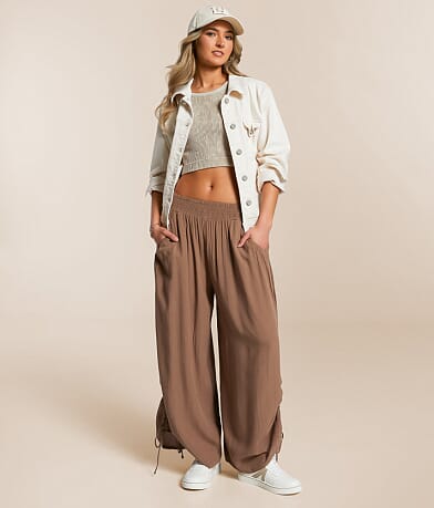 Angie Crinkle Wide Leg Pant front view