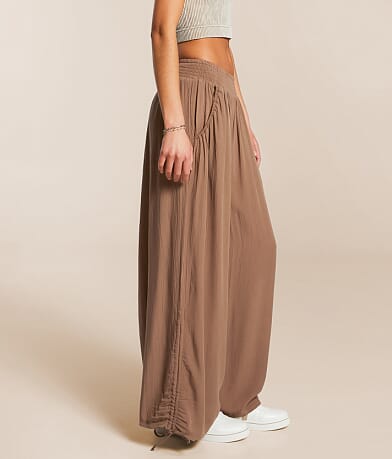 Angie Crinkle Wide Leg Pant full right side view