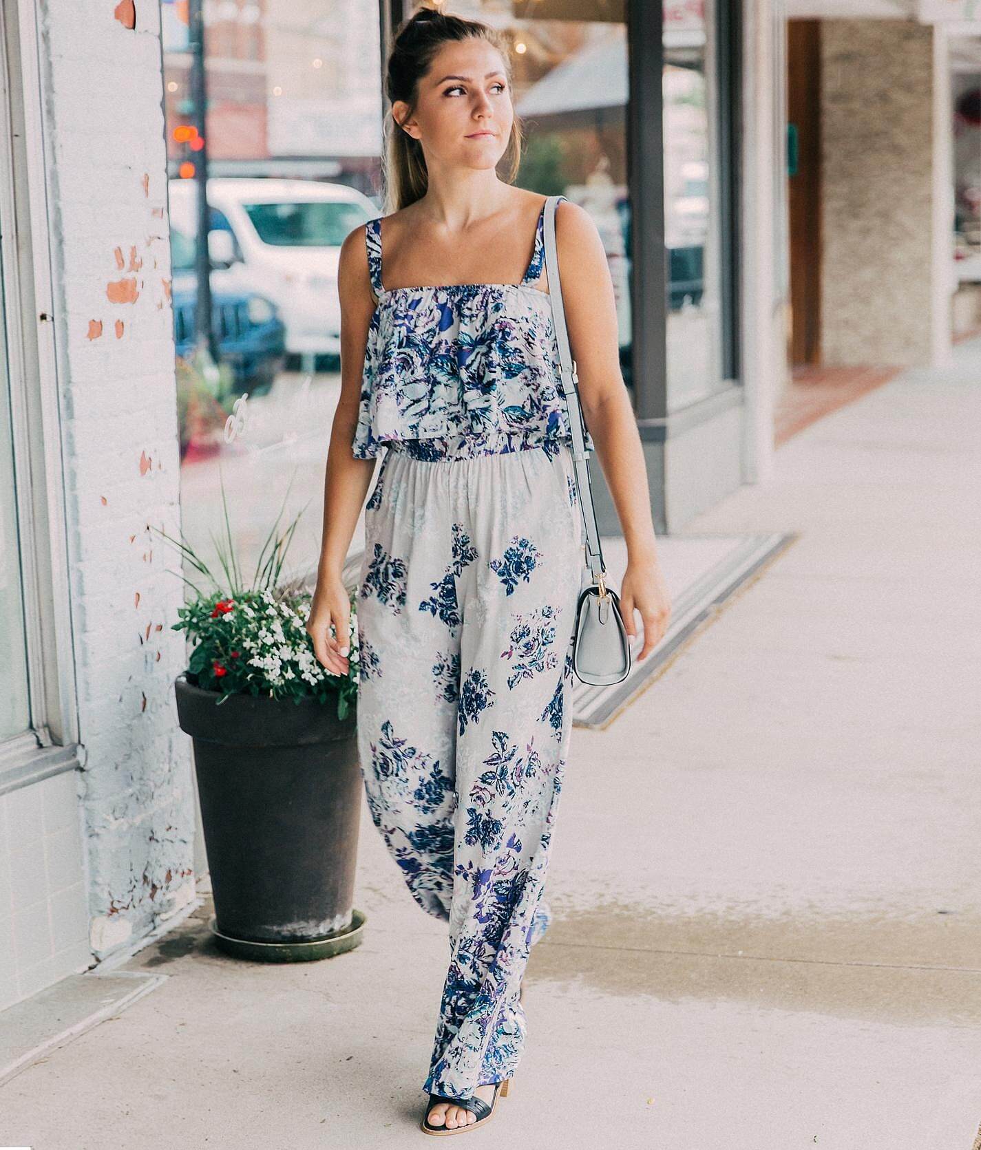 floral wide leg jumpsuit