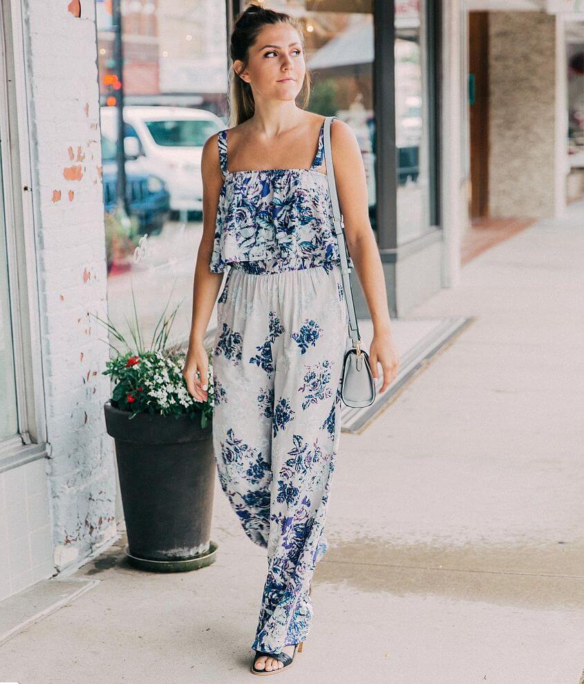 Floral wide best sale leg jumpsuit