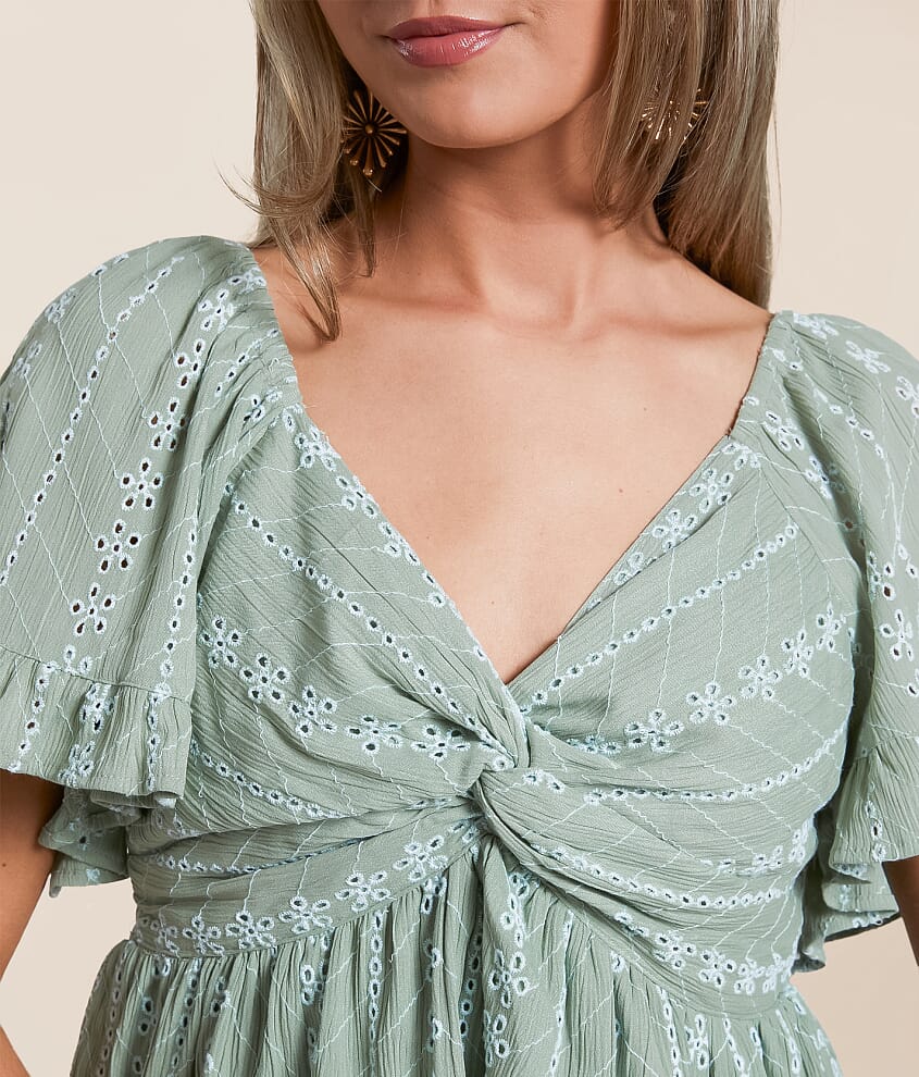 Twisted Front Peplum Top