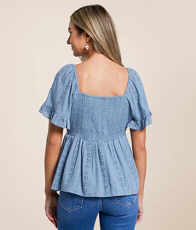 Angie Twisted Eyelet Top BACK