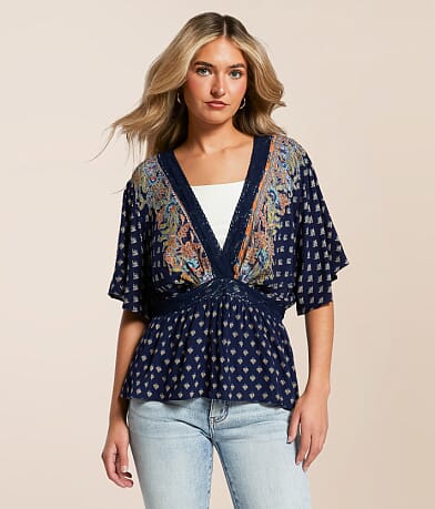 Daytrip Floral Peplum Top front view