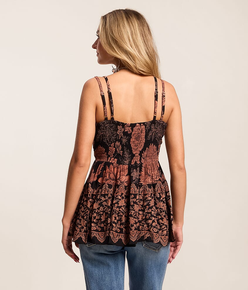 Floral Peplum Tank Top - thumbnail 2