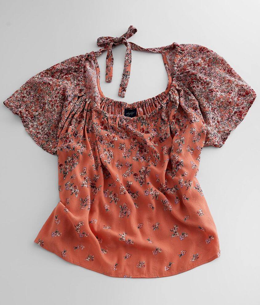 Daytrip Metallic Woven Floral Top front view