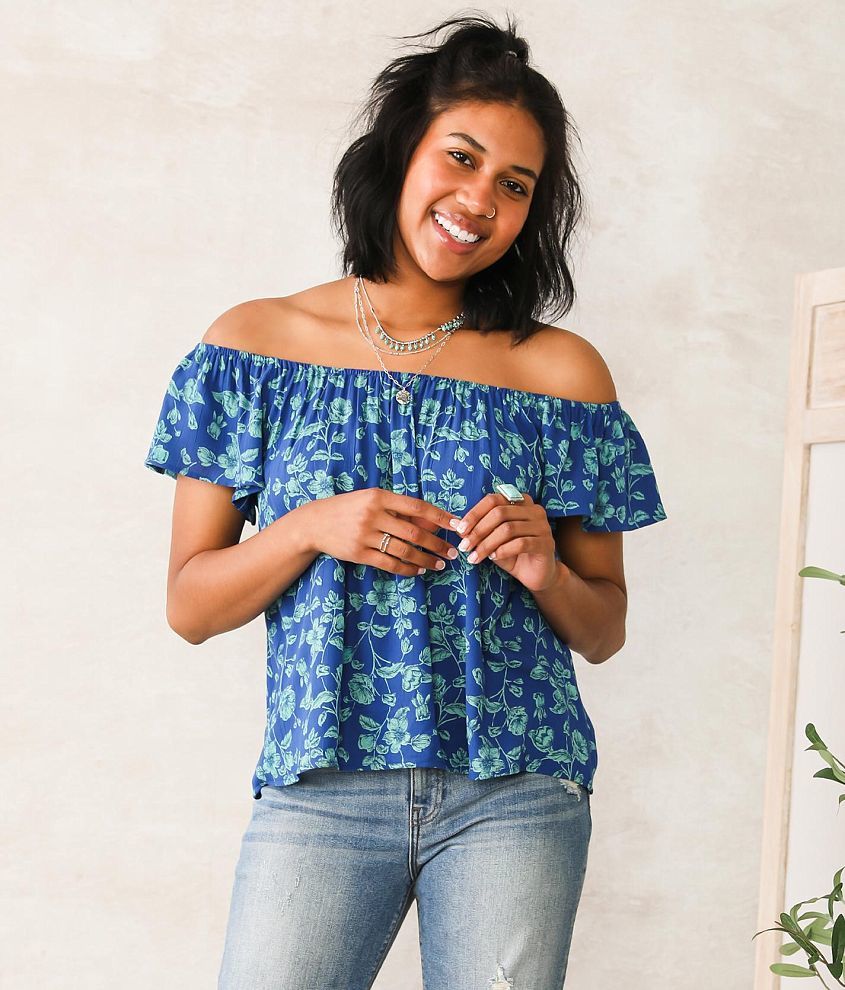 Angie Floral Off The Shoulder Top front view