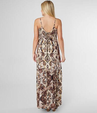 Angie Patterned Maxi Dress BACK