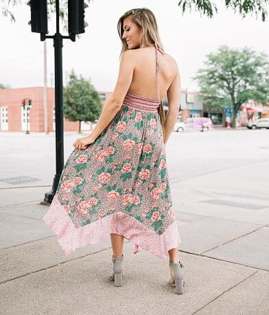 Angie High Neck Maxi Dress back view