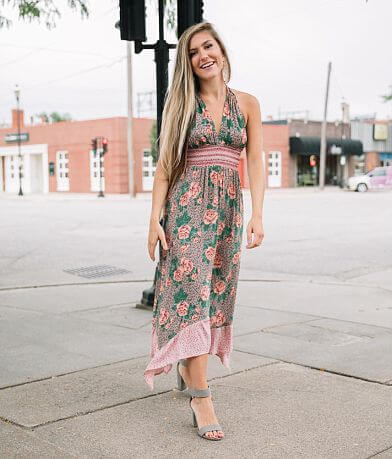 Angie High Neck Maxi Dress full right side view