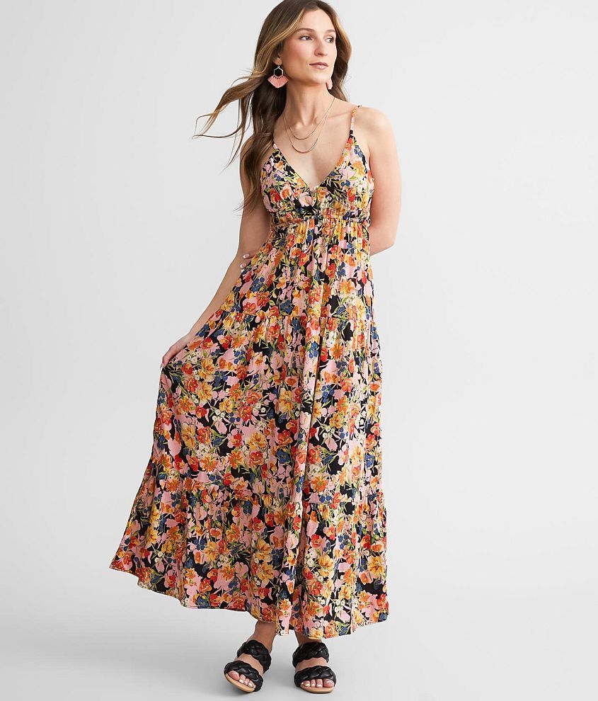 Angie Floral Maxi Dress front view