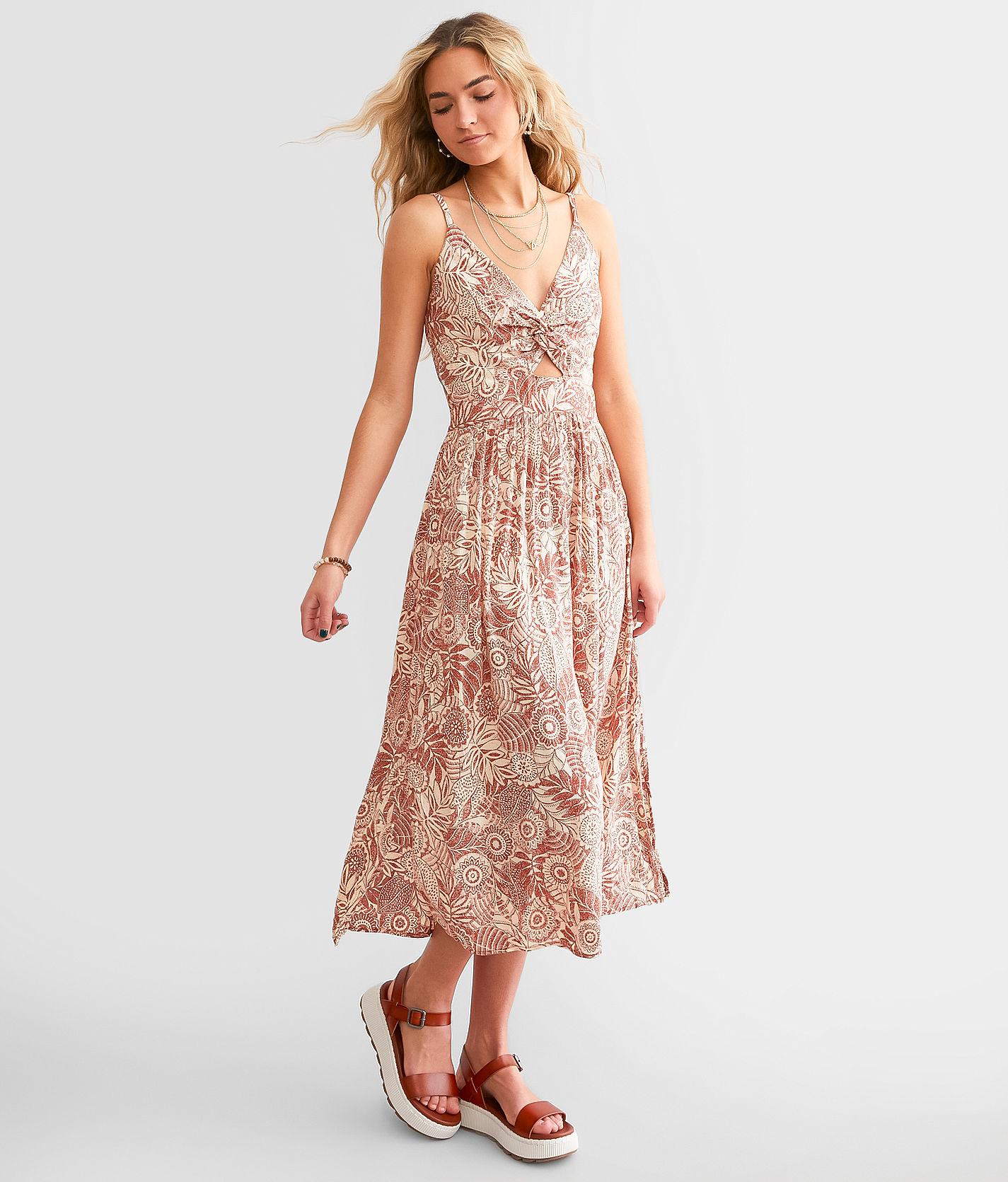 Angie Front Twist Midi Dress - Women's Dresses in Ginger | Buckle