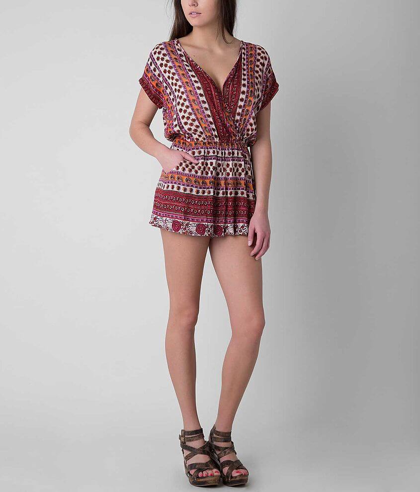 Angie Printed Romper front view